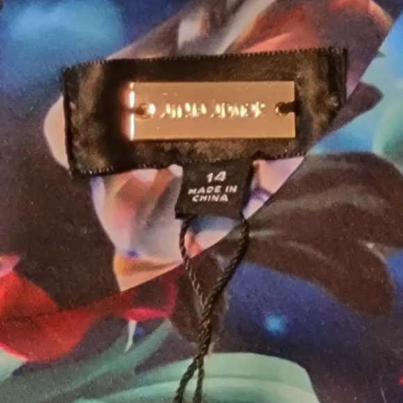 Alexia Admor Dress Ruffle Asymmetrical Floral Stretch Scuba Sleeveless SZ 14 - Picture 8 of 13